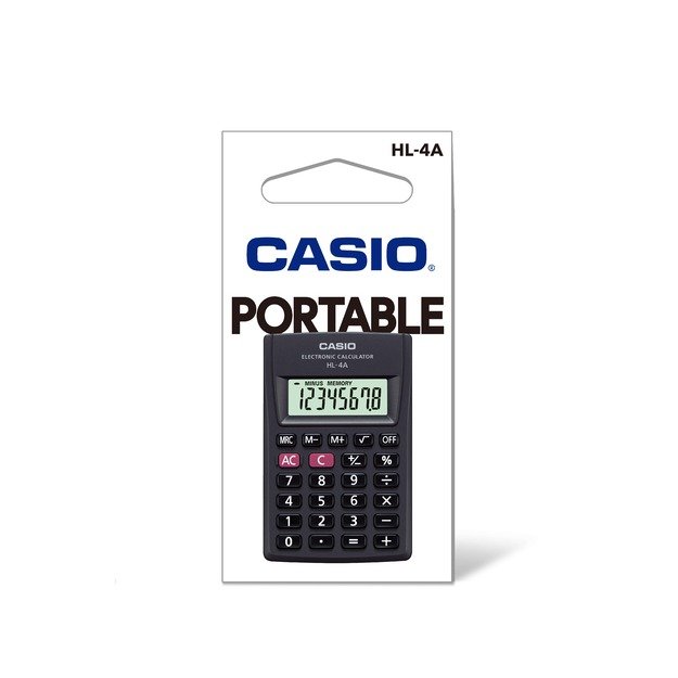 Skaičiuotuvas CASIO HL-4A, 56 x 87 x 8.6 mm