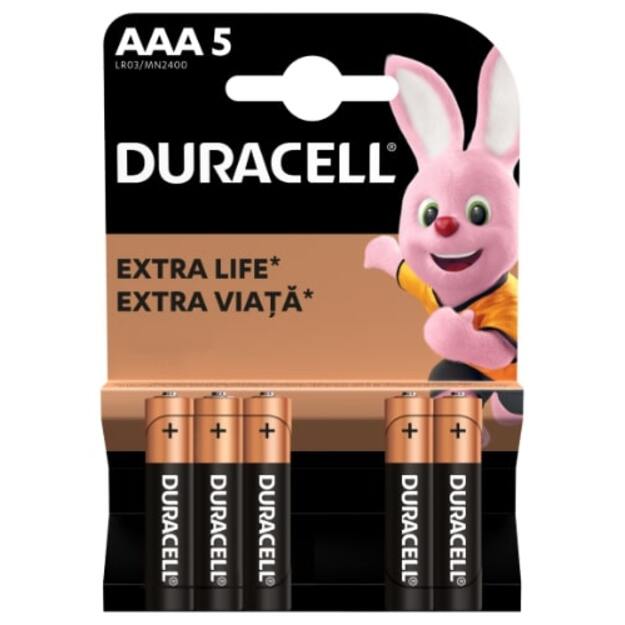 Baterijos DURACELL AAA 5 vnt.