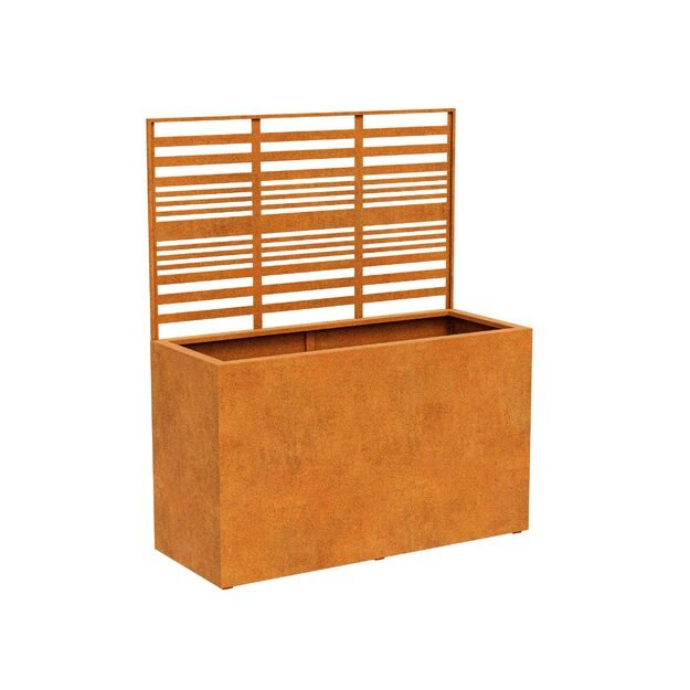 Steel planter with panel Corten COVERRA 1A