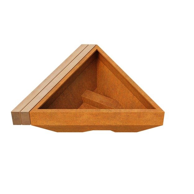 Bench-pot Corten BASTIDOR 3