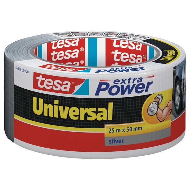 Audinio juosta TESA Extra Power Universal, 50mm x 25m, pilka