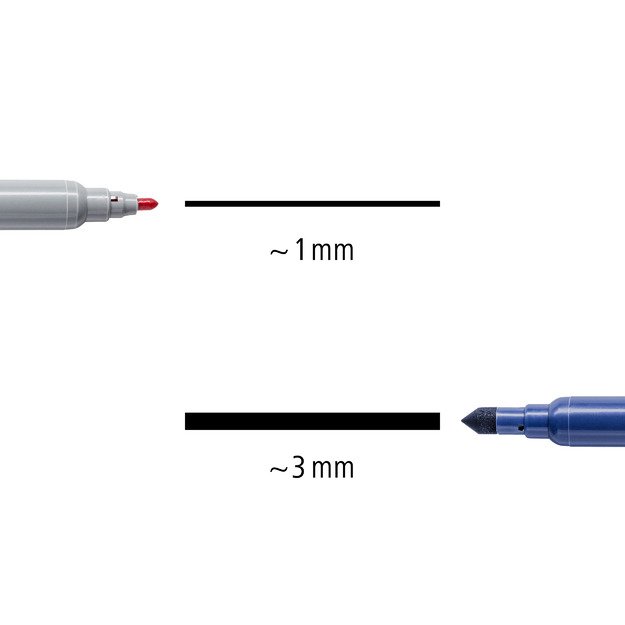 Flomasteriai STAEDTLER, dvipusiai, dvispalviai, 10 vnt.