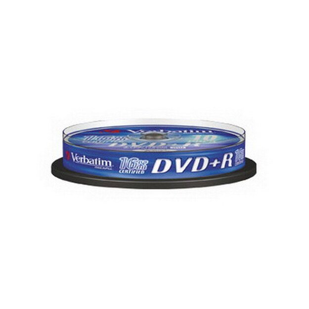 VERBATIM DVD+R 4.7GB 16x, rietuvė, 10vnt (43498)