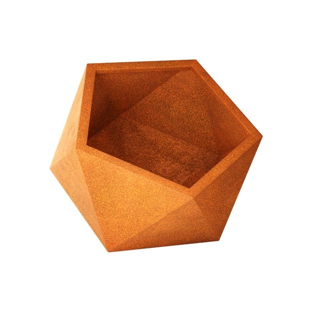 Geometric planter Corten PENTAGON S