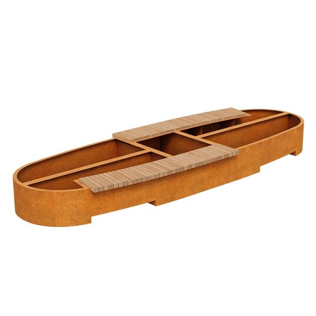 Bench-pot Corten BASTIDOR 4