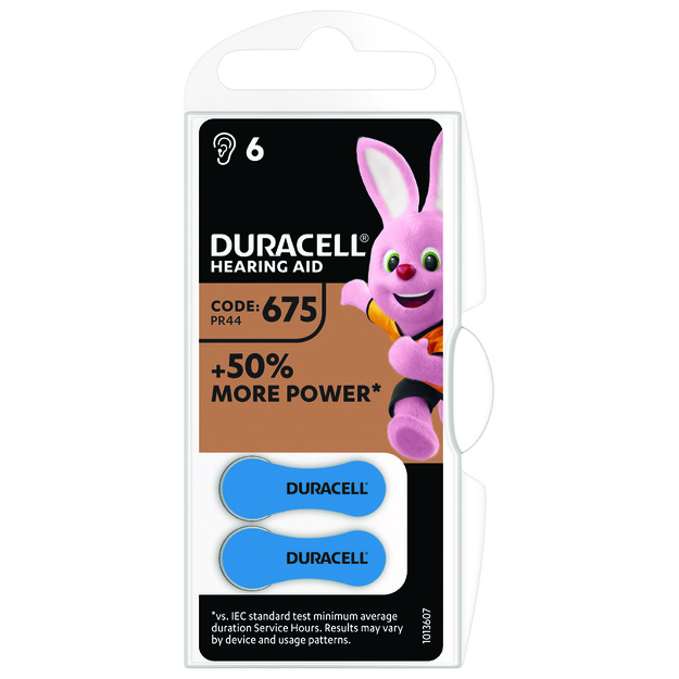 Baterijos klausos aparatui DURACELL 675, 6vnt