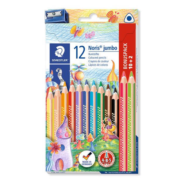 Spalvoti pieštukai STAEDTLER Noris Jumbo, 12 vnt.