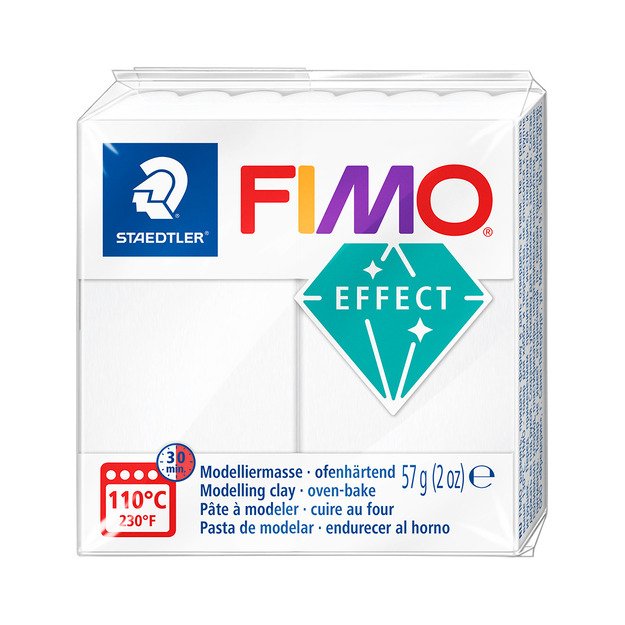 Modelinas FIMO EFFECT, 57 g, permatoma balta sp.