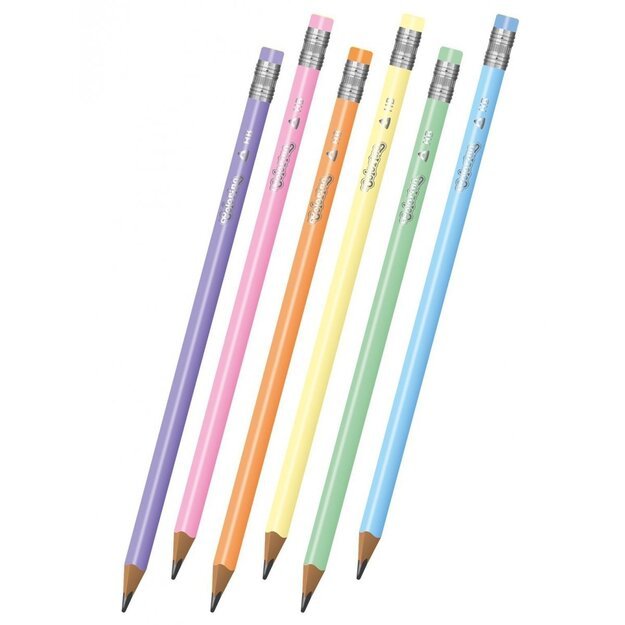 Pieštukas su trintuku COLORINO Pastel, su pastelinių spalvų korpusu