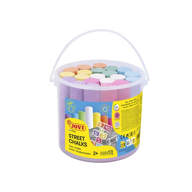 Kreidelės JOVI Classcolor Street, kibirėlyje, 7 spalvos, 20 kreidelių