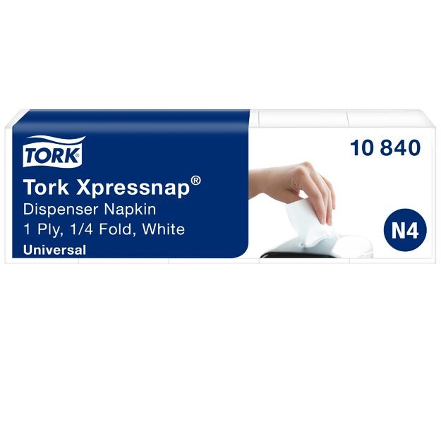 Stalo servetėlės TORK UNIVERSAL N4, 10840, balta sp., 21.6x33cm, 5 vnt./pak.