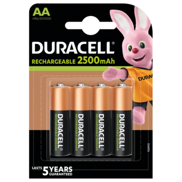 Įkraunamos baterijos DURACELL AA 2500 mAh, 4 vnt