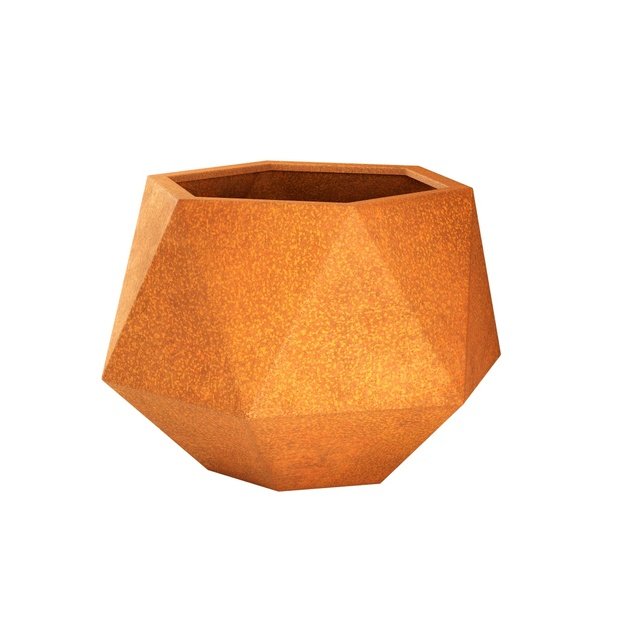 Geometric planter Corten HEXAGON S