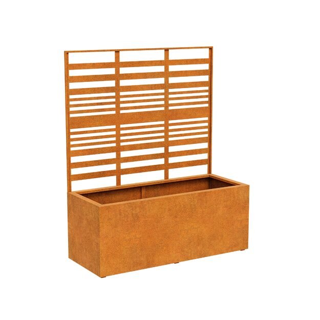 Steel planter with panel Corten COVERRA 2B