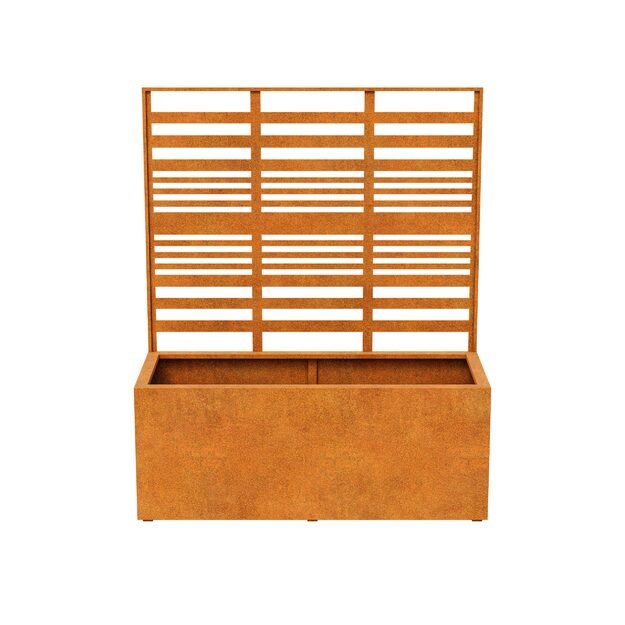 Steel planter with panel Corten COVERRA 2B