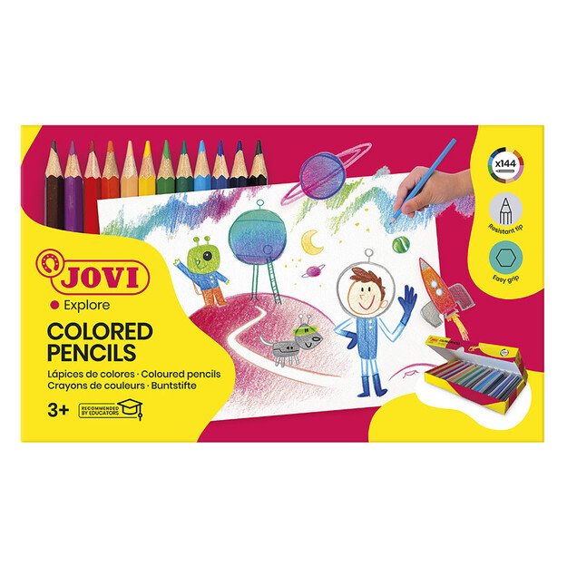 Pieštukai JOVI Schoolpack, 144 vnt., šešiakampiai