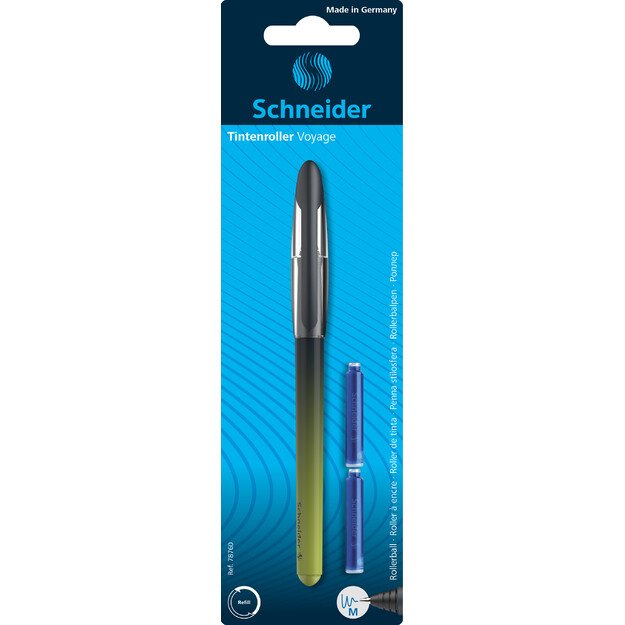 Kapsulinis rašiklis SCHNEIDER VOYAGE , 0,7mm, įvairių sp. Korpusas, blisteryje