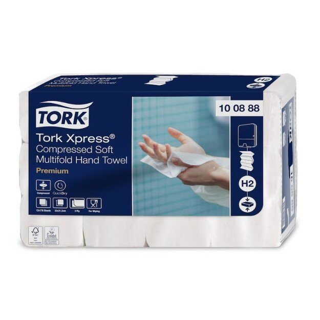 „Tork Xpress Soft Multifold“ suspausti minkšti popieriniai rankšluosčiai, H2 100888