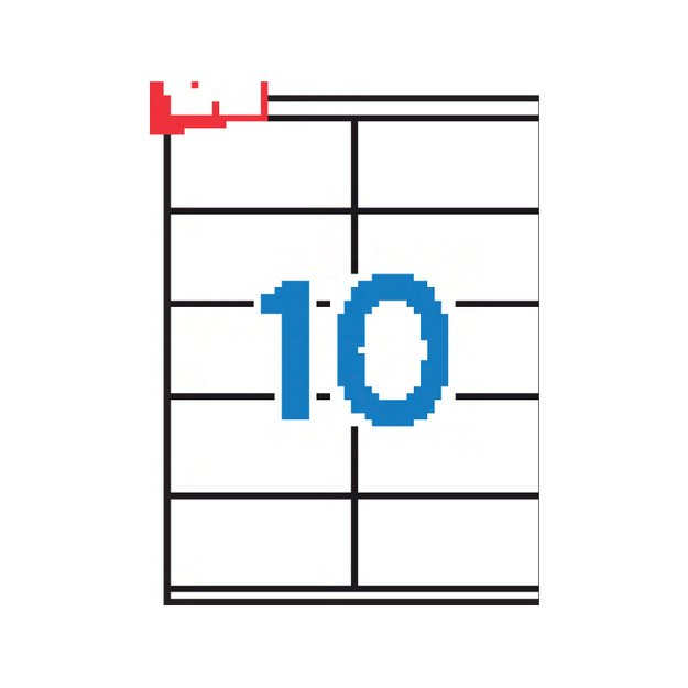 Lipnios etiketės APLI, 105 x 57 mm, A4, 10 lipdukai lape, 100 lapų, balta