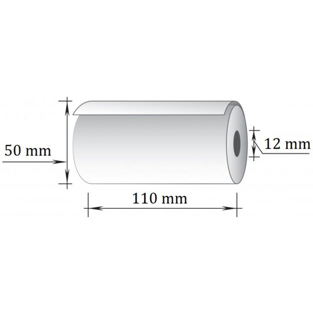 Termo kasos juosta 110x25m/12mm (maks. diam. 50mm) 55g/m2, 6 vnt/pak