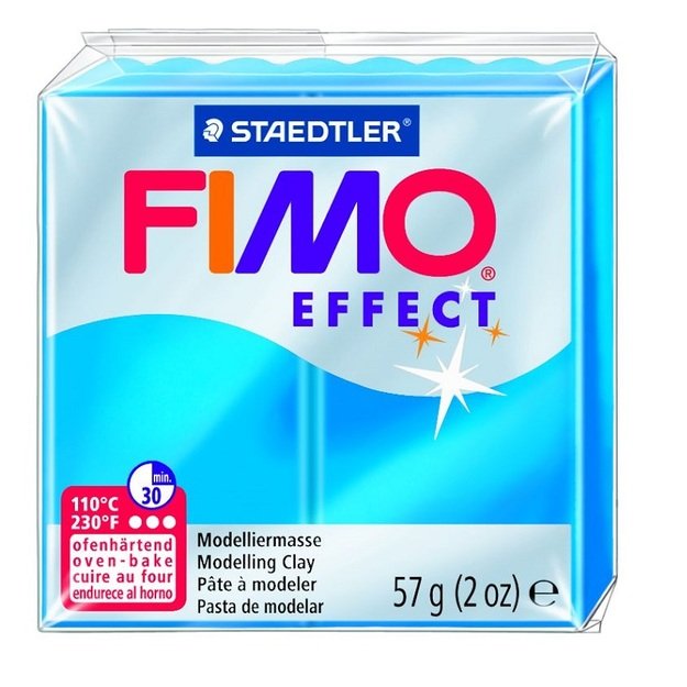 Modelinas FIMO EFFECT, 57 g, permatoma mėlyna sp.