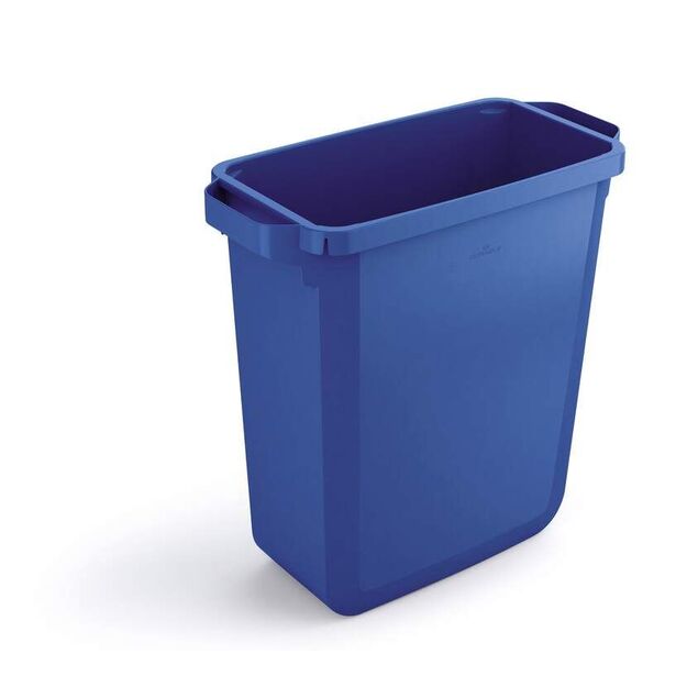 Šiukšlių dėžė rūšiavimui DURABIN® 60L stačiakampė, mėlyna sp. (dangtis perkamas atskirai)