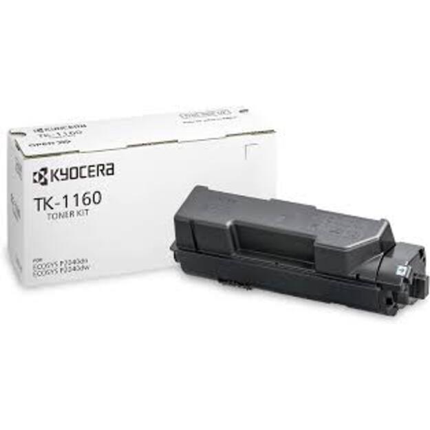 Kyocera TK-1160 (1T02RY0NL0), juoda kasetė lazeriniams spausdintuvams, 7200 psl.