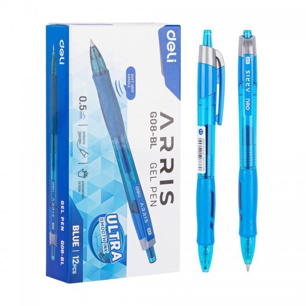 Gelinis rašiklis Deli G08 0,5mm mėlynas