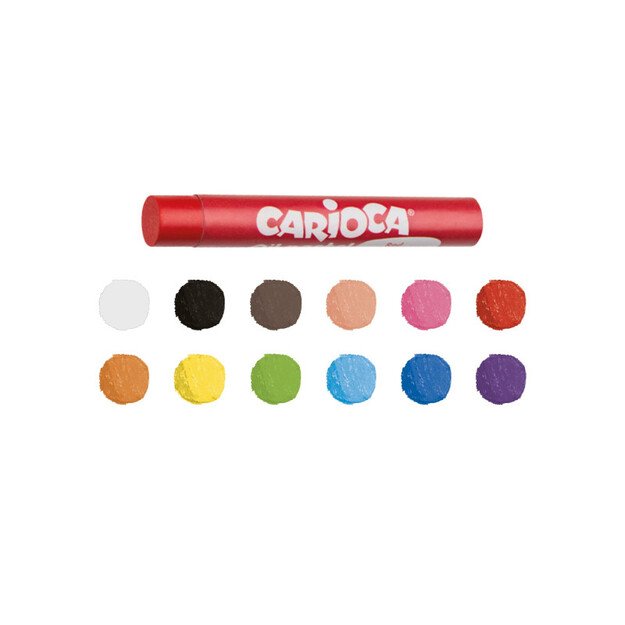 Aliejinės kreidelės CARIOCA, 10 mm, 12 spalvų