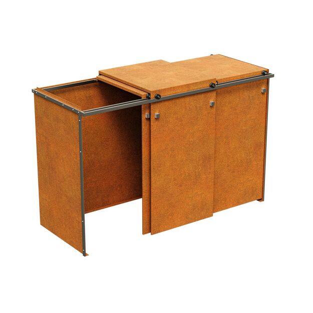 Corten steel trash can TRASSO 1