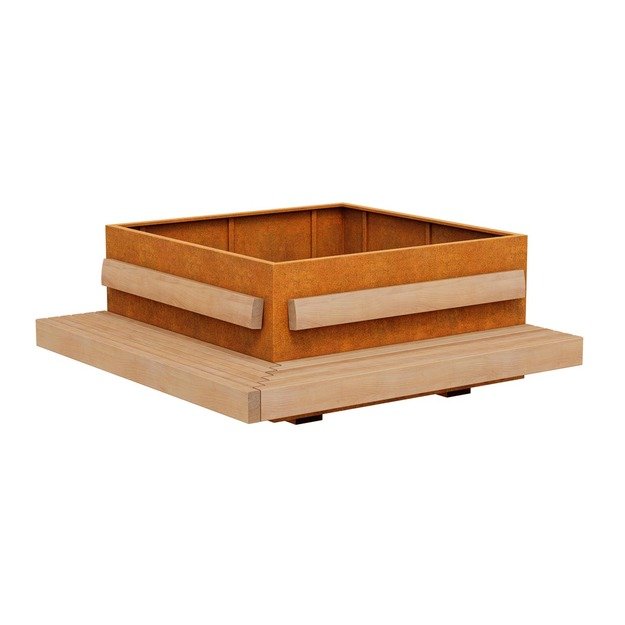 Bench-pot Corten BASTIDOR 7
