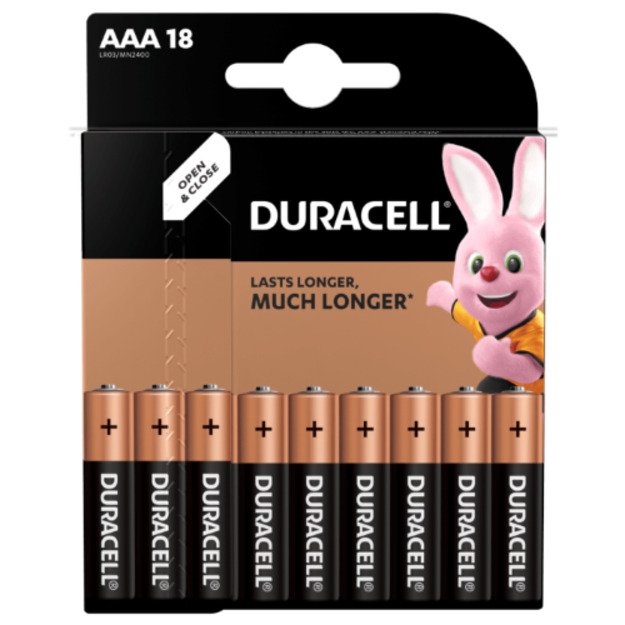 Baterijos DURACELL AAA, LR06 18 vnt