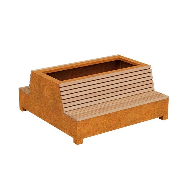 Bench-pot Corten BASTIDOR 2