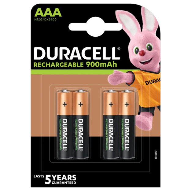 „Duracell Recharge 900 mAh“ AAA baterijos, 4 baterijų pakuotė