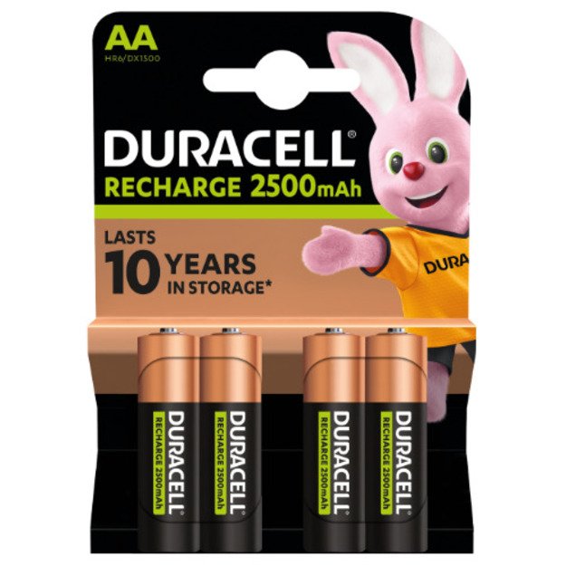 Įkraunamos baterijos DURACELL AA 2500 mAh, 4 vnt