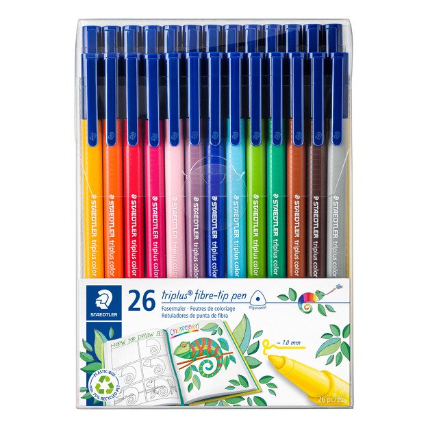 Flomasteriai STAEDTLER Briliant Triplus Colours, 26 spalvos