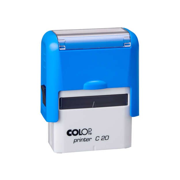 Antspaudas COLOP Printer C20, mėlynas korpusas, mėlyna pagalvėlė