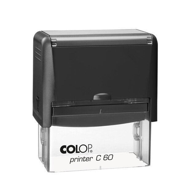 Antspaudas COLOP Printer C60, juodas korpusas, bespalvė pagalvėlė