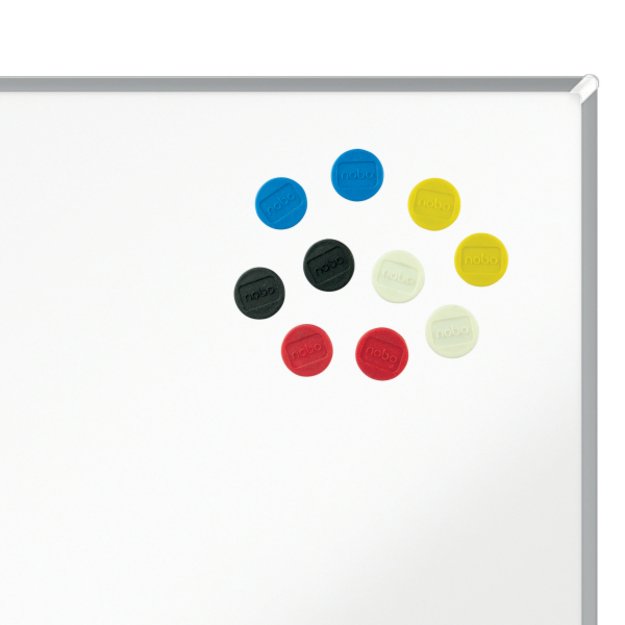 Baltosios lentos magnetai Nobo, 24mm, 10 vnt., įvairių spalvų