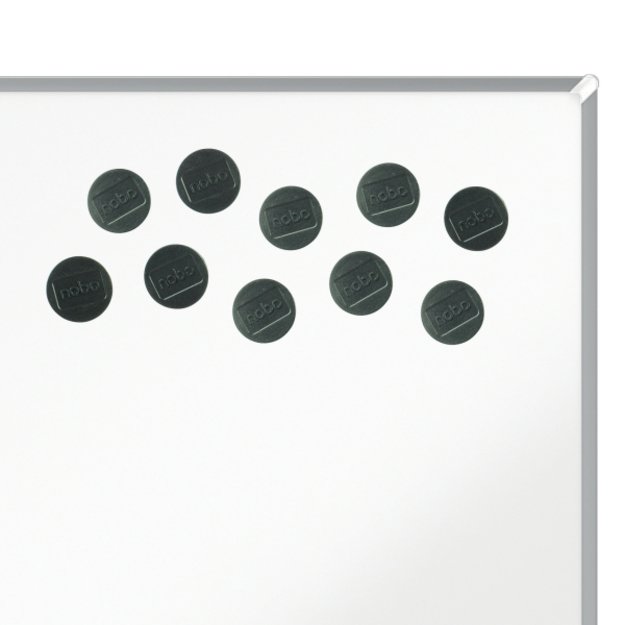 Baltosios lentos magnetai Nobo, 32mm, 10 vnt., juodos spalvos