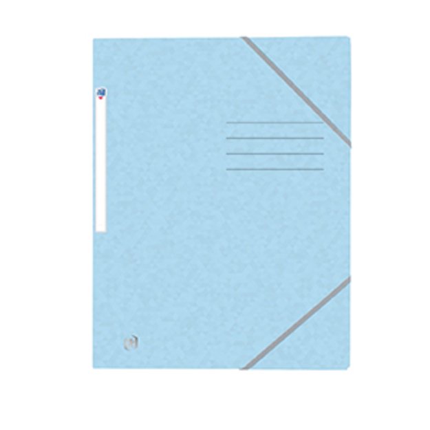 Dėklas dokumentams su gumele ELBA OXFORD, A4, kartoninis, pastelinė mėlyna