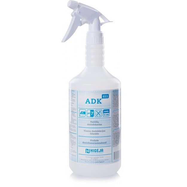 Dezinfekcinė priemonė ADK-611, su purkštuku, 1 l