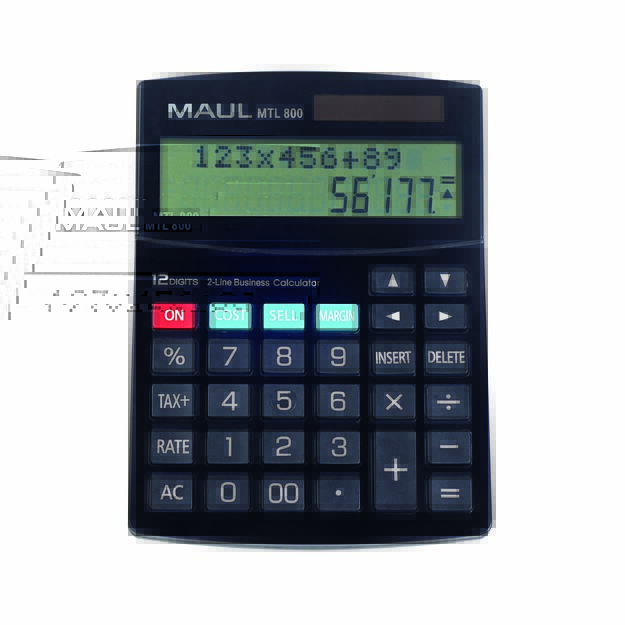 Dviejų eilučių stalinis skaičiuotuvas MAUL MTL 800,12 skaitmenų ekranas