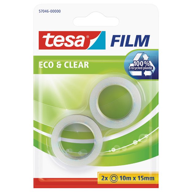Ekologiška lipni juostelė TESA Film, 15mm x 10m, 2vnt.