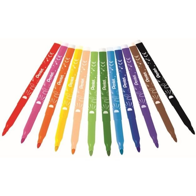 Flomasteriai PENTEL ARTS, 12 spalvų