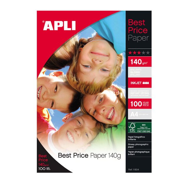 Foto popierius APLI BEST PIRCE, A4, 140 g/m2, 100 lapų