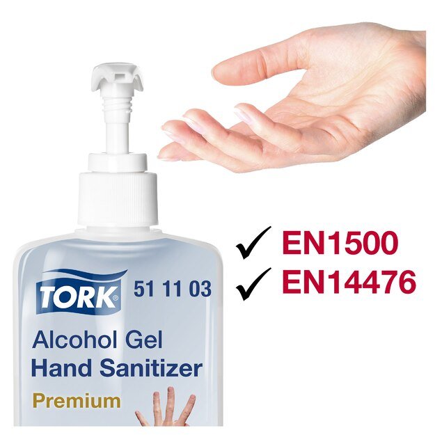 Gelinis rankų dezinfekantas TORK su pompa, 511103, 500 ml