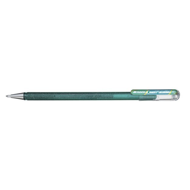 Gelinis rašiklis PENTEL Hybrid, žalios ir mėlynos sp.