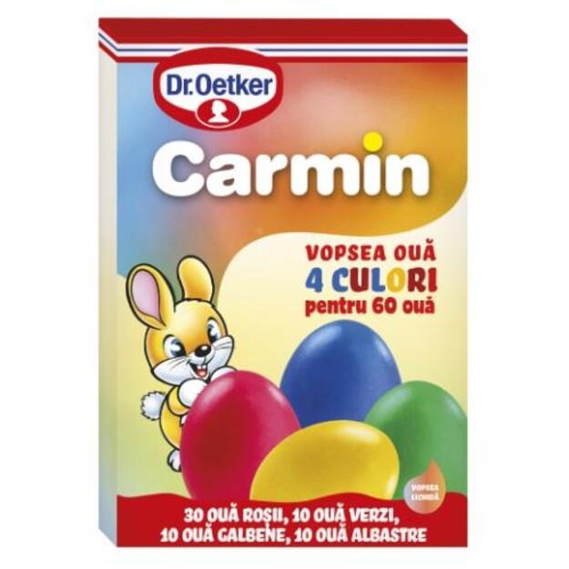 Kiaušinių dažai DR.OETKER Carmin,  4 spalvų, skysti, 20 g (19,4 ml), vnt