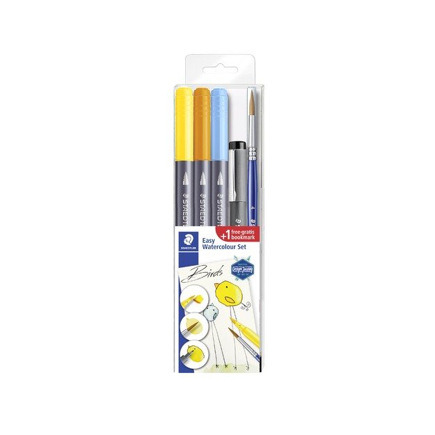 Kūrybinis rinkinys STAEDTLER 3001 STB5-1, 3 spalvų žymekliai, rašiklis ir teptukas